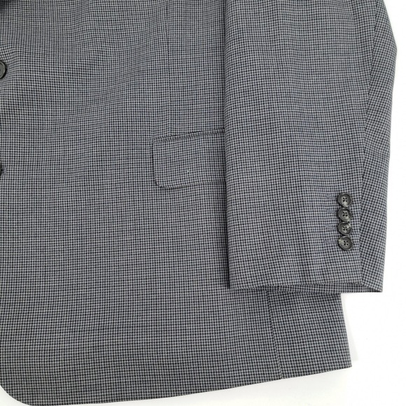 Stafford Travel Blazer Mens 52R Grey Houndstooth Classic Fit Year Round Wool Mix - Picture 8 of 15